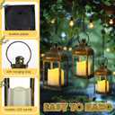 12 Set 10 Inch Bronze Decorative Candle Lanterns Bulk Lanterns Centerpiece with LED Flameless Candle Indoor Outdoor Battery Powered Hanging Lights for Wedding Mother Day Party Decoration