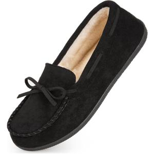 HomeTop Women's Moccasins House Slippers Memory Foam Indoor Outdoor Ladies Shoes, 10 US 