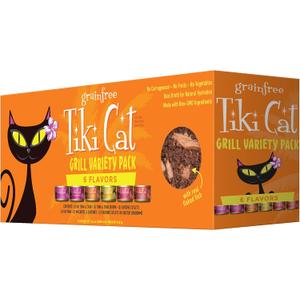 Tiki Cat Grill Wet Cat Food, Variety Pack, 2.8 oz. Cans (12 Count) (EXP 06/01/28)