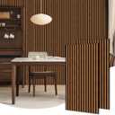 HPINUB 3D Acoustic Panels, Fluted Sound Absorbing Panel with Wood Finish for Stylish Decor and Noise Reduction, Textured Slat Wall Panels Wood Slats for Wall and Ceiling-23.6"x47.2"x2pcs(Walnut)