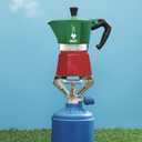Bialetti - Moka Express Italia Collection: Iconic Stovetop Espresso Maker, Makes Real Italian Coffee, Moka Pot 3 Cups (4.3 Oz - 130 Ml), Aluminium, Colored in Red Green Silver