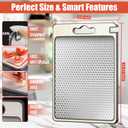 Pure 316 Stainless Steel Cutting Board Full Kit | Non-Toxic Scratch Resistant Chopping Boards for Kitchen | Dual Sided Metal & Wheat Straw with Knife Guards & Sharpener, Finger Guard, Juice Groove