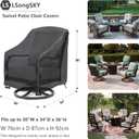 Patio Swivel Chair Cover 4 Pack,Waterproof Heavy Duty Outdoor Chair Covers,Outdoor Swivel Chair Cover for Patio Furniture Covers(30W x 34D x 36H inches),Black