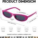 3 x SCVGVER Oval Sunglasses for Women Men, 90s Skinny Sun Glasses, Tiny Retro Shades, UV400 Protection (Black Frame - Gray Lens + Purple Frame - Gray Lens)