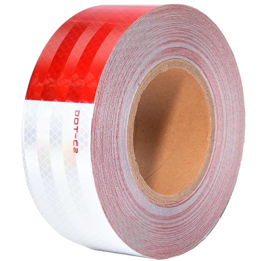 SWRT 2 Inch x 160 Feet DOT-C2 Reflective Tape Red White Reflective Tape Outdoor Waterproof Conspicuity Strong Adhesive Reflector Tape Warning Tape for Vehicles Trailers Boats Signs