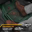 Cat® ToughLiner™ Car Floor Mats - Heavy Duty Trim to Fit Mat for Trucks - Car Mats & SUV Floor Liners for Car - All-Weather Truck Accessories & Odorless Rubber Automotive Mats - Green
