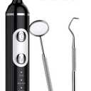 Plaque Remover for Teeth, Dental Cleaning Kit Tartar Remover for Teeth with LED Light & 5 Modes, Rechargeable Dental Cleaner, 4 Replaceable Heads