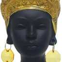 African Women Statues for Home Decor, Vintage Black Lady Art Bust Figurines, Aesthetic Shelf and Table Ornaments, Decor Accents and Gifts for Women