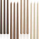 Viyffo Taper Candles, 12 Inch, 12 Pack, Brown  Unscented, Smokeless Design, Up to 8-Hour Burn  Tall Candlesticks for Table Decor, Weddings & Dinners