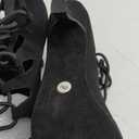 AOQUNFS Latin Salsa Dance Shoes Lace-up Open Toe Ballroom Dance Heel Boots Women (9, Black)