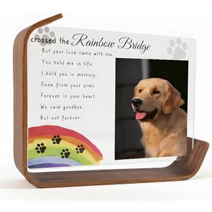 PureHabitat Rainbow Bridge Pet Memorial Frame -Dog Picture Frames 4x6 & Cat Picture Frame4x6- Pet Loss Sympathy Gift with Heartfelt Words & Memorial Tribute (rainbow)