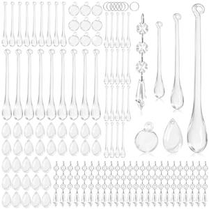 105 Pcs Christmas Tree Decoration Crystal Ornaments Clear Acrylic Hanging Teardrop Chandelier Garland Pendant Ornaments for Xmas Wedding Party Home Decor