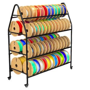 Deemasiii Storage Rack, Rolling 3D Printer Spool Holder stand, Heavy Duty Metal Shelf for ABS/PLA/TPU/Nylon, 3D Printing Accessories for Studio Office Workshop (Store 90PCS Filament Storage Rack)