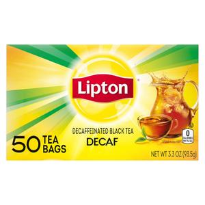 Lipton Decaf Black Tea Bags, Hot or Iced Caffeine Free Tea, 50 Total Bags, BBD: 01/10/2026