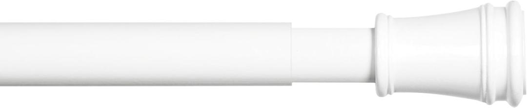Kenney Rogers Twist & Fit Tension Window Curtain Rod, No Tools Installation, 5/8" Diameter, Adjustable 48-84", White