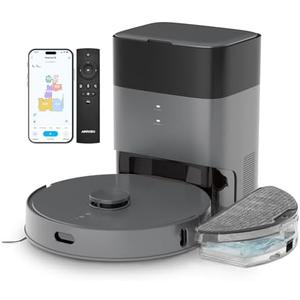 AIRROBO T25+ Robot Vacuum and Mop Combo,5500Pa Powerful Suction, Self-Emptying, 60-Day Capacity, 240 Mins, Smart APP Control, Multi-Floor Mapping，Perfect for Hard Floors, Carpets, and Pet Hair