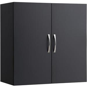 SoBuy Wall Cabinet Laundry Room Kitchen, Over Toilet Storage Cabinet, Medicine Cabinet with Shelf for Bathroom Garage Hallway Entryway, Black BZR200-SCH (W23.6 x D11.8 x H23.6)