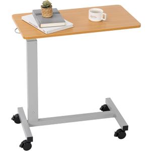 Overbed Table with Wheels Adjustable Height, Heavy Duty Hospital Table Over Bed for Home Use 70 Pounds Capacity