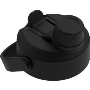 Manna Ranger Dual Lid Replacement - 2-in-1 Leak-Proof Lid with Flip-Up Straw and Chugger Spout - Includes Straw - Black