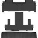 All Weather Floor Mats Accessoires 3 Row Liner Set & Cargo Liner Custom Fit for 7 Seat 2025-2021 Chevy Suburban/GMC Yukon XL/Cadillac Escalade ESV with 2 Row Bucket Seats(Non Short axis)