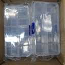 Juvale 12-Pack Mini Tackle Box Organizer - Clear Plastic, 5 x 2.6 x 0.8 In - Customizable Dividers for Screw & Bead Storage - Craft & Earring Storage Containers