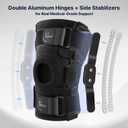 Fit Geno Hinged Knee Brace for Meniscus Tear: Adjustable Knee Support for Knee Pain w/Side Stabilizers & Hinges for Injury or Surgery Recovery - Men and Women, Size: M/L/XL