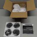 TIPGO Glass Qtip Holder Dispenser - 10 oz Clear Canister Apothecary Jar, Bathroom Vanity Storage Organizer Set for Cotton Swabs, Pads, Floss Picks, Small Containers for Makeup Storage (4 Pack, Black)