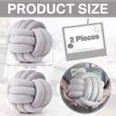 Namalu 2 Pieces Knot Ball Pillows Round Plush Aesthetic Cushion Pillows Soft Stress Relieving Cute Decorative Knotted Pillows for Kids Bed Sofa Bedroom Decor (Gray, 7.87 Inches)