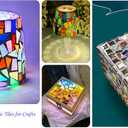 250g Glass Mosaic Tiles for Crafts, Stained Glass Supplies, Stained Glass Kits for Adults, Stepping Stone Kit, Mixed Orange Yellow Red Colors 0.4 inch Irregular Shapes