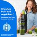 nutribullet Slow Juicer, Slow Masticating Juicer Machine, Easy to Clean, Quiet Motor & Reverse Function, BPA-Free, Cold Press Juicer with Brush, 150 Watts, Charcoal Black, NBJ50300, 24-oz