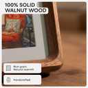 Homeforia 20x24 Frame Brown Wood, Mortise & Tenon Walnut 20 x 24 Picture Frames with Mat 16 x 20 for Wall, 24x20 Dark Wooden Poster Frame Matted to 16x20 inch Photo, Tempered Glass, Wall Kit, Set of 1