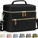 Capolo Lunch Box for Women Men Adults, Insulated Lunch Bag Leakproof Lunch Cooler Box with Removable Strap Cute Lunch Tote Bags Reusable Thermal Lunchbox for School Work Picnic(Small, Black)