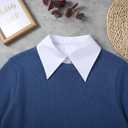 Fake Collar White Detachable Collar for Women, Elegant Formal Faux Blouse Collars, Big Pointed False Cotton Collars Shirts Half Shirt, Versatile Layering Accessories for Dresses, Suit, Outfits (White)