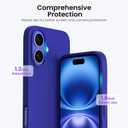 ORNARTO Compatible with iPhone 16 Plus Case 6.7, Slim Liquid Silicone 3 Layers Full Covered Soft Gel Rubber Phone Case Protective Cover 6.7 Inch, Klein Blue