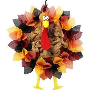 CYNOSA Thanksgiving Door Decorations Turkey Decor Fall Thanksgiving Wreath for Front Door Hanger Gobble Gobble Sign Turkey Decorations
