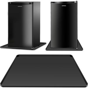 Mini Fridge Silicone Mat,24''x24''x0.5''-Fridge Drip Tray Concave and convex design is leak-Proof and Non-Slip Perfectly Compatible with Washer, Dryer, Wine Cooler, Dishwasher ect (Black)
