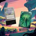 MTG Card Sleeves - Forest - Lotus Series - Ultra Clear Front & Matte Finish Back, 100 Count Standard Size TCG Sleeves, Matte Art Sleeve for Magic The Gathering
