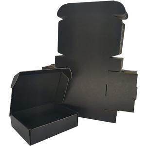25 Pack 7x6x2'' Small Shipping Boxes, Black Corrugated Cardboard Mailers for Mailing Packaging Business (BK762-25)
