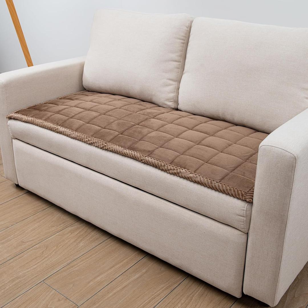 Couch Cover for Dogs Washable Pet Bed Fuzzy Pet Couch Covers Nonslip Couch Slipcover for Dogs, Kids, Pets Friendly Sofa Cover Loveseat Covers (Brown, 21''x59''/Rectangular)