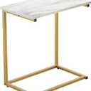 Pipishell C Shaped End Table 27 inches High, Side Table for Couch Slide Under, C Table Sofa Side End Table for Living Room (12.6D x 20.5W x 27.2H in, Metal)