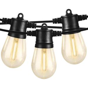 SUNTHIN Outdoor String Lights, 96FT Patio Lights with 32 LED Shatterproof Bulbs, Hanging for Outside, Garden, Backyard, Deck, Porch, Fence, Bistro, Pool, Party (Black)
