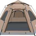 ADSMART Instant Tents for Camping 4/5 Person Tent Waterproof for Outdoor | Easy Setup Sets Up Tents with Carry Bag for Outdoor Hiking 10.5FT x 9FT,Khaki, 5 Person