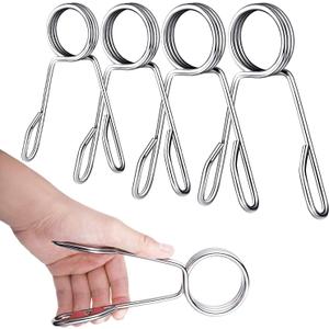 Sumind 4 Pieces 2 Inch Dumbbell Spring Collars Barbell Clamps Locking Collars Clips for Weightlifting Exercise Fitness Training Supplies (Silver)
