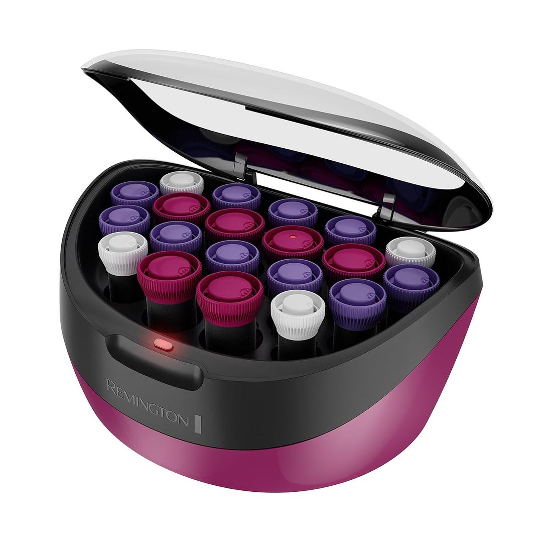 Remington Ionic Conditioning Hair Setter, 20 Velvet Hair Rollers, 6 Large (1), 10 Medium (1"), 4 Small (), Blowout Style Hair Curlers (Pink)