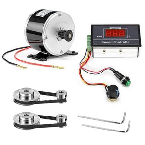 Lounsweer 4 Pack Small Brushed Permanent Magnet Electric Motor for E Scooter Speed Control 24v 350w 3000rpm and Gt2 Pulleys 6-60v 12v 24v 36v 48v 30a PWM Dc Motor Controller 30a Switch Controller