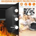 1.3 Cub Small Safes for Home, Anti-Theft Fire Security Safe Box with Digital Keypad, Spare Keys & Removable Shelf, Personal Document Safety Box Fireproof Waterproof for Money Valuables