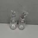 Molimoli Coffee Syrup Dispenser for Coffee Bar, Pump Dispenser, Glass Syrup Bottle w. Upgraded Pump, 16.9 oz 500 ml, Set of 2, Silver