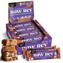 Raw Rev Vegan Protein Bars- Peanut Butter Dark Chocolate & Sea Salt, 12 bars, Non-GMO, Plastic-Neutral, Nothing Artificial, Glo Formula, Gluten-Free, Keto-Friendly, Paleo, Kosher, No Sugar Alcohols, No Stevia (EXP 11/04/26)