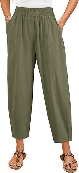 Dokotoo Womens Baggy Wide Leg Pants Elastic Waisted Bow Tie Bottom Loose Palazzo Casual Harem Pants with Pockets,Sage Green XLarge Dokotoo Womens Baggy Wide Leg Pants Elastic Waisted Bow Tie Bottom Loose Palazzo Casual Harem Pants with Pockets,Sage Green XLarge