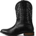 SaraIris Mens Brown Cowboy Western Working Round Toe Pull On Cowgirl Boots (Black)